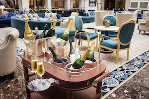 champagne trolly in hotel